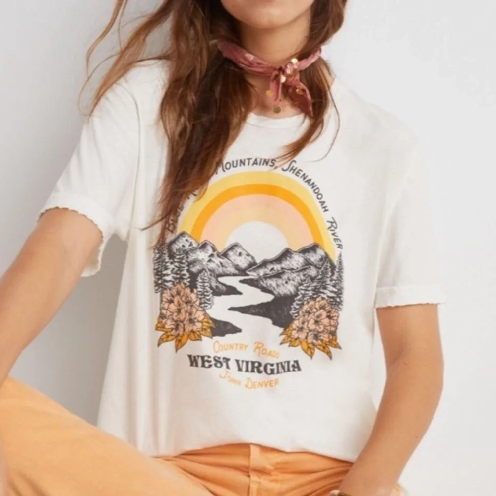 NWT Anthropologie Blue Ridge Mountain Tee - Picture 2 of 4